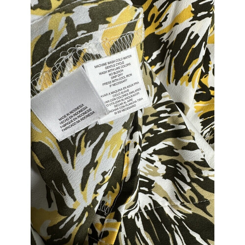Jones New York Blouse Womens 16 White Yellow Black Sleeveless Floral Top Shell - Picture 3 of 5